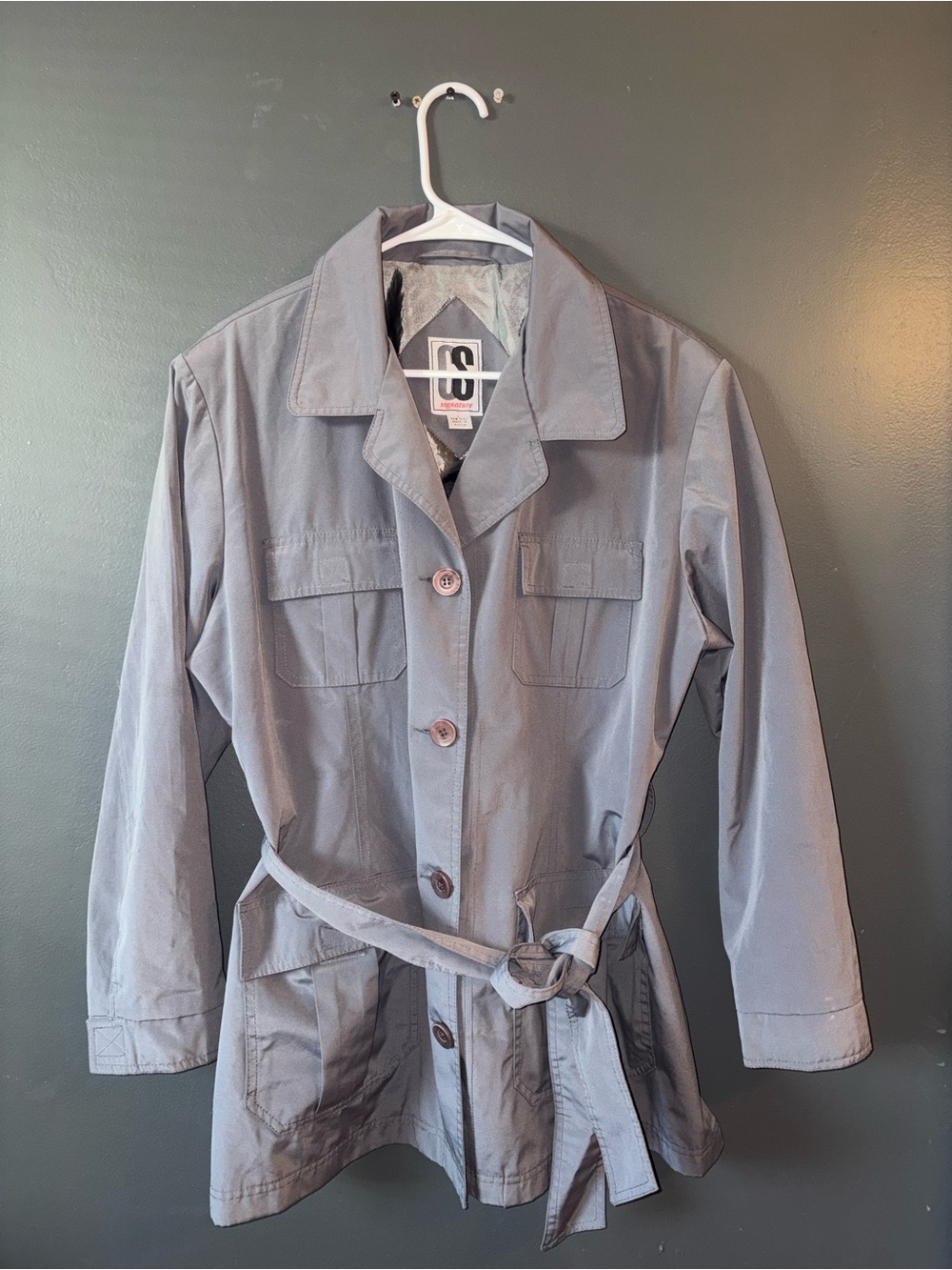 Signature Gray Belted Utility Jacket